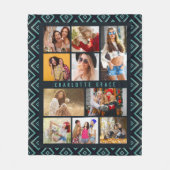 10 Foto Modern Geometric Stylish Name Fleece Deken (Voorkant)