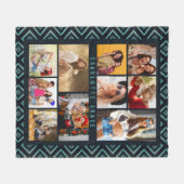 10 Foto Modern Geometric Stylish Name Fleece Deken (Voorkant (Horizontaal))