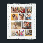 10 Foto Modern Green Romantic Love Heats Name Fleece Deken<br><div class="desc">10 Foto Modern Green Romantic Love Heats Name Fleece Blanket bevat tien van uw favoriete afbeeldingen voor een eenvoudige en snelle DIY en voegt uw eigen fotocollage toe. Personaliseer je met jouw naam en omringd met een schattig groen liefdeshartritme. Maakt een perfect cadeau voor Kerstmis, verjaardagen, Moederdag, zussen, beste vrienden...</div>