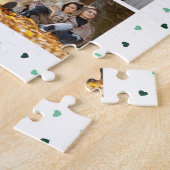 10 Foto Modern Green Romantic Love Heats Name Legpuzzel (Zijkant)