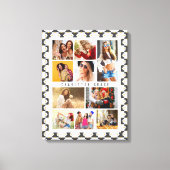 10 Foto Modern Groovy Daisy Flower Stylish Name Canvas Afdruk (Voorkant)