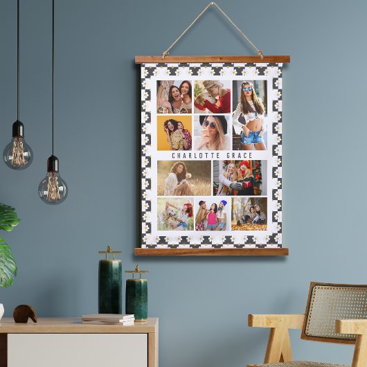 10 Foto Modern Groovy Daisy Flower Stylish Name Hangend Wandkleed