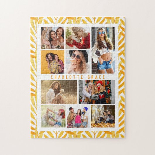 10 Foto Modern Stijlvolle Waterverf Naam verlaat Legpuzzel (Verticaal)