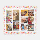 10 Foto Modern Stylish Waterverf Polka Dots Name Fleece Deken (Voorkant (Horizontaal))