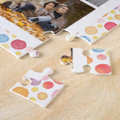 10 Foto Modern Stylish Waterverf Polka Dots Name Legpuzzel (Zijkant)