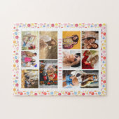 10 Foto Modern Stylish Waterverf Polka Dots Name Legpuzzel (Horizontaal)