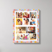 10 Foto Modern Trendy Hippie Floral Stylish Name Canvas Afdruk (Voorkant)