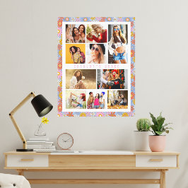 10 Foto Modern Trendy Hippie Floral Stylish Name Canvas Afdruk