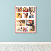 10 Foto Modern Trendy Red Pset Stylish Name Canvas Afdruk (Insitu (Houten vloer))