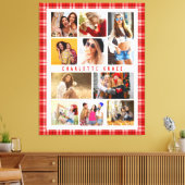 10 Foto Modern Trendy Red Pset Stylish Name Canvas Afdruk (Insitu (Woonkamer))