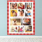 10 Foto Modern Trendy Red Pset Stylish Name Canvas Afdruk (Insitu (Houten vloer))