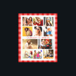 10 Foto Modern Trendy Red Pset Stylish Name Canvas Afdruk<br><div class="desc">10 Foto Modern Trendy Red Pset Stylish Name Canvas Print Wall Art beschikt over tien van je favoriete afbeeldingen voor een eenvoudige en snelle DIY die je eigen fotocollage toevoegt. Personaliseer met jouw naam en omringd met een rood vlakpatroon. Maakt een perfect cadeau voor Kerstmis, verjaardagen, Moederdag, zussen, beste vrienden...</div>