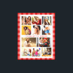10 Foto Modern Trendy Red Pset Stylish Name Canvas Afdruk<br><div class="desc">10 Foto Modern Trendy Red Pset Stylish Name Canvas Print Wall Art beschikt over tien van je favoriete afbeeldingen voor een eenvoudige en snelle DIY die je eigen fotocollage toevoegt. Personaliseer met jouw naam en omringd met een rood vlakpatroon. Maakt een perfect cadeau voor Kerstmis, verjaardagen, Moederdag, zussen, beste vrienden...</div>