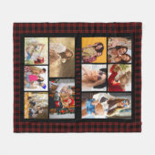 10 Foto Modern Trendy Red Pset Stylish Name Fleece Deken (Voorkant (Horizontaal))