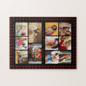 10 Foto Modern Trendy Red Pset Stylish Name Legpuzzel (Horizontaal)