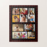 10 Foto Modern Trendy Red Pset Stylish Name Legpuzzel<br><div class="desc">10 Foto Modern Trendy Red Pset Stylish Name Jigzaag Puzzle biedt tien van uw favoriete afbeeldingen voor een eenvoudige en snelle DIY en voegt uw eigen fotocollage toe. Personaliseer met jouw naam en omringd met een rood vlakpatroon. Maakt een perfect cadeau voor Kerstmis, verjaardagen, Moederdag, zussen, beste vrienden en nog...</div>