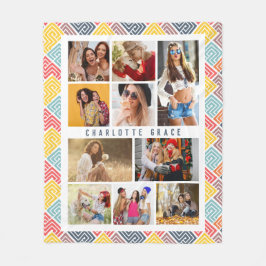 10 Foto Moderne, kleurrijke Abstracte geometrische Fleece Deken