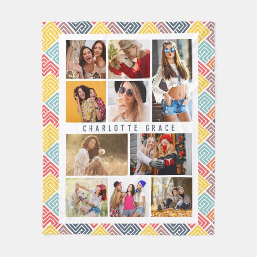 10 Foto Moderne, kleurrijke Abstracte geometrische Fleece Deken (Voorkant)