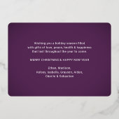 10 Foto Paarse Vrolijk Kerstfeest Moderne Collage Folie Feestdagenkaart (Achterkant)