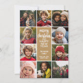 10 foto rand - Merry Christmas HNY Simple Feestdagenkaart (Voorkant)
