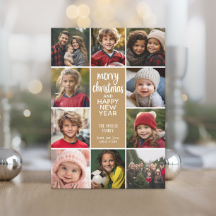 10 foto rand - Merry Christmas HNY Simple Feestdagenkaart