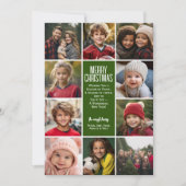 10 foto rand - Merry Christmas Retro Line Art Feestdagenkaart (Voorkant)