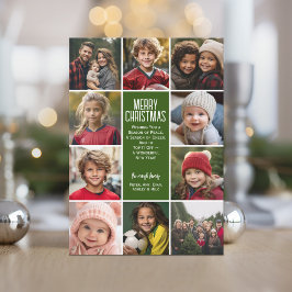 10 foto rand - Merry Christmas Retro Line Art Feestdagenkaart