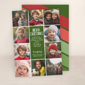 10 foto rand - Merry Christmas Retro Line Art Feestdagenkaart