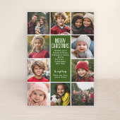 10 foto rand - Merry Christmas Retro Line Art Feestdagenkaart