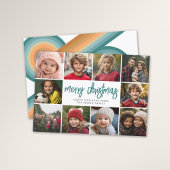 10 foto rand - Merry Christmas Retro Line Art Feestdagenkaart