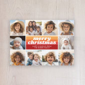 10 foto rand - Merry Christmas Retro Line Art Feestdagenkaart