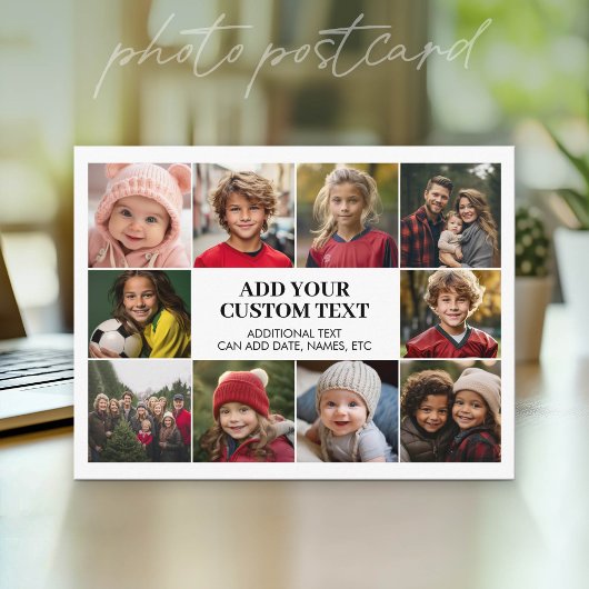 10 foto rand met tekst centrum - wit zwart briefkaart