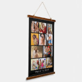 10 Foto Simple Modern Minimal Black Stylish Name Hangend Wandkleed (Gebogen)