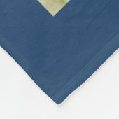 10 Foto Simple Modern Minimal Blue Stylish Name Fleece Deken (Hoek)