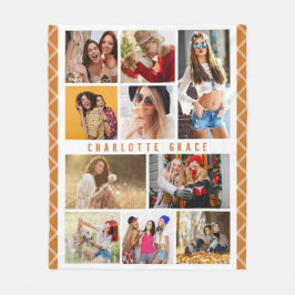 10 Foto Simple Modern Minimal Play Chic Name Fleece Deken