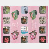 10 Fotocollage en typografie moderne roze gewoonte Fleece Deken (Voorkant (Horizontaal))