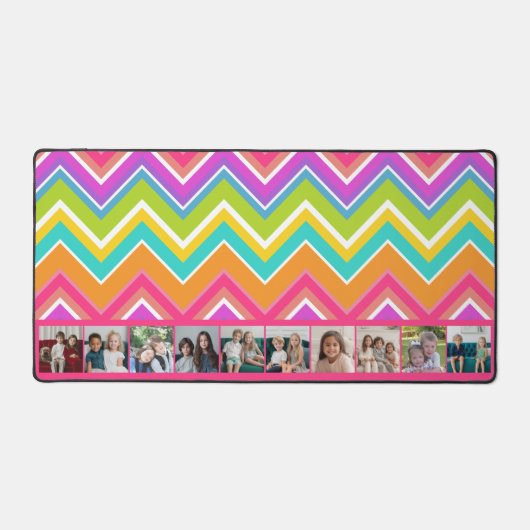 10 Fotocollage - enorm kleurrijk chevron patroon Bureaumat (Voorkant)