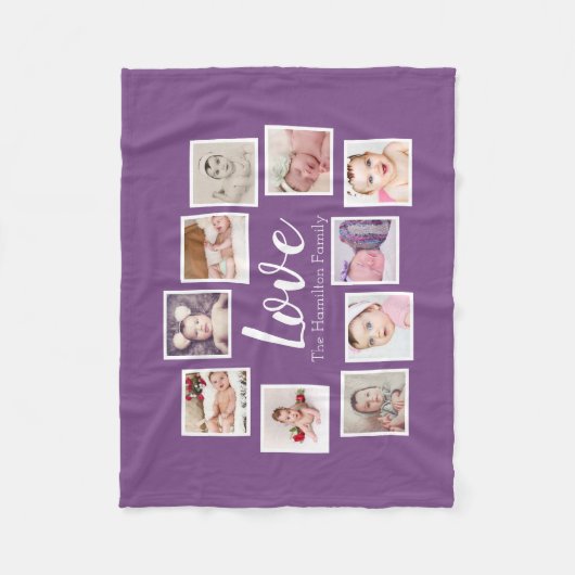 10 Fotocollage gepersonaliseerd Fleece Deken (Voorkant)