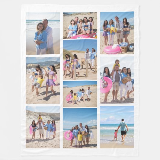 10 Fotocollage gepersonaliseerd Fleece Deken (Voorkant)