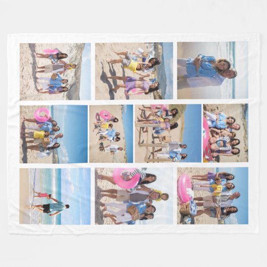 10 Fotocollage gepersonaliseerd Fleece Deken (Voorkant (Horizontaal))