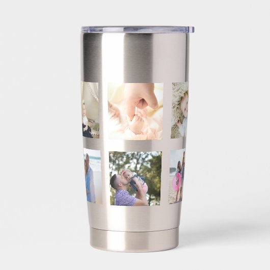 10 Fotocollage gepersonaliseerd Geïsoleerde Drinkbeker (Links)