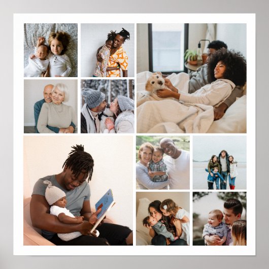 10 Fotocollage gepersonaliseerd Poster (Voorkant)