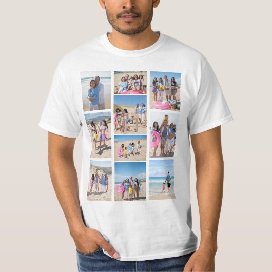 10 Fotocollage gepersonaliseerd T-shirt (Voorkant)