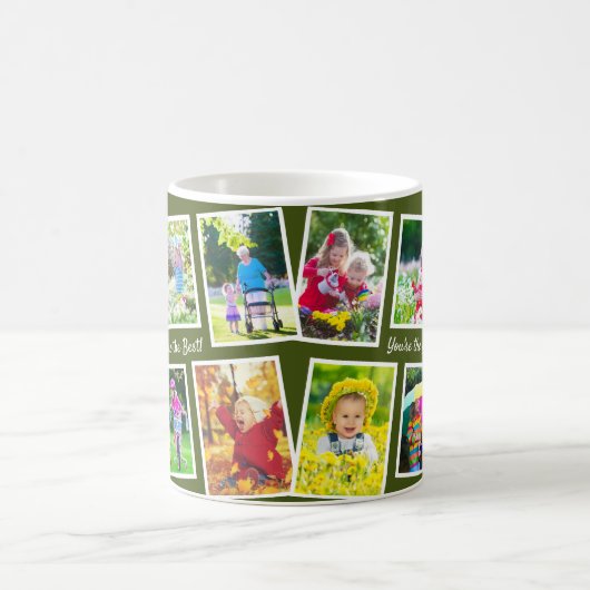 10 Fotocollage Groen Gepersonaliseerde Nana Koffiemok (Center)