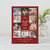 10-fotocollage kerstho elke moment koesteren feestdagenkaart (Staand voorkant)