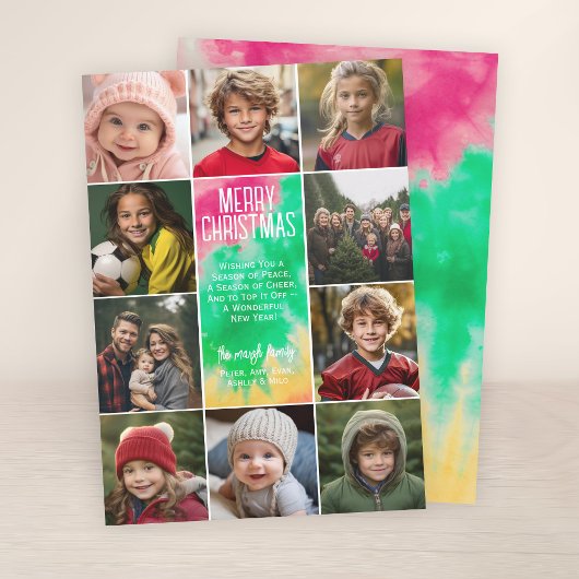 10 Fotocollage - Merry Christmas Mod Stropdas ster Feestdagenkaart