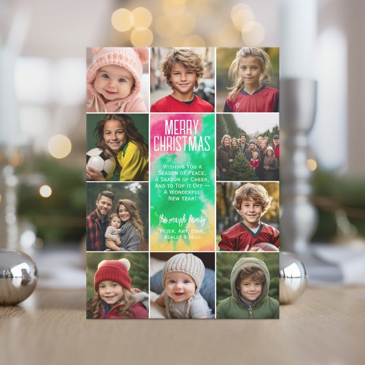 10 Fotocollage - Merry Christmas Mod Stropdas ster Feestdagenkaart