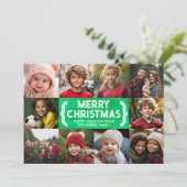 10 Fotocollage - Merry Christmas Mod Stropdas ster Feestdagenkaart (Staand voorkant)