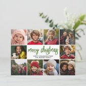 10 Fotocollage - Merry Christmas Retro Stripes Feestdagenkaart (Staand voorkant)