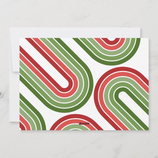 10 Fotocollage - Merry Christmas Retro Stripes Feestdagenkaart (Achterkant)